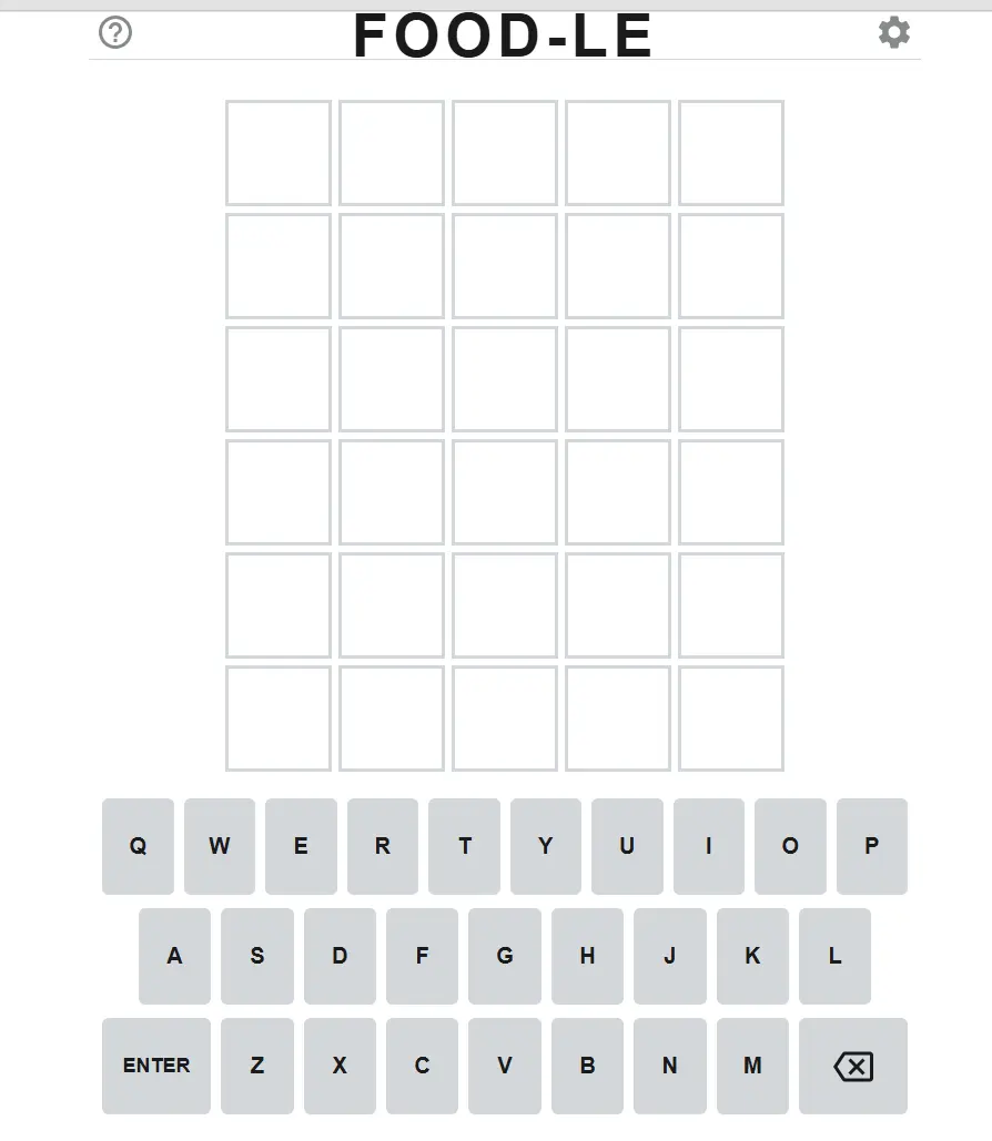 Foodle Game Screenshot